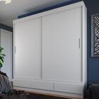 Guarda Roupas Casal 2 Portas De Correr 3 Gavetas Veneza Branco