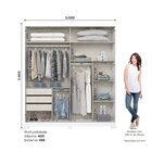 Guarda Roupas Casal 2 Portas Deslizantes 3 Gavetas Verg Branco