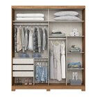 Guarda Roupas Casal 2 Portas Deslizantes 3 Gavetas Verg Natur