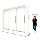 Guarda-roupas Casal 3 Portas 100% Mdf Milão Yescasa Branco