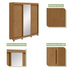 Guarda Roupas Casal 3 Portas 3 Gavetas 1 Porta Glass Com Pés