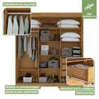Guarda Roupas Casal 3 Portas 3 Gavetas 1 Porta Glass Com Pés