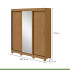 Guarda Roupas Casal 3 Portas 3 Gavetas 1 Porta Glass Com Pés