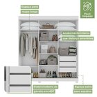 Guarda Roupas Casal 3 Portas 3 Gavetas 1 Porta Glass Com Pés