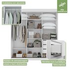 Guarda Roupas Casal 3 Portas 3 Gavetas 1 Porta Glass Com Pés