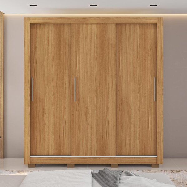 Guarda Roupas Casal 3 Portas 4 Gavetas Com Pés Quito Espresso