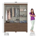 Guarda Roupas Casal 3 Portas 6 Gavetas Be21 Castanho Hp/off W