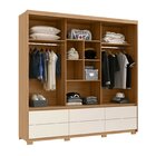 Guarda Roupas Casal 3 Portas De Correr 1 Espelho 6 Gavetas Co