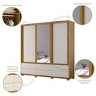 Guarda Roupas Casal 3 Portas De Correr 1 Espelho 6 Gavetas Co