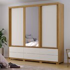 Guarda Roupas Casal 3 Portas De Correr 1 Espelho 6 Gavetas Co