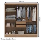 Guarda Roupas Casal 3 Portas De Correr 2 Gavetas Com Espelho