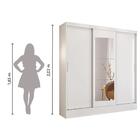 Guarda Roupas Casal 3 Portas De Correr 2 Gavetas Com Espelho