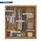 Guarda Roupas Casal 3 Portas De Correr 2 Gavetas Quito Espres