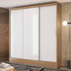 Guarda Roupas Casal 3 Portas De Correr 4 Gavetas Sara Amêndoa