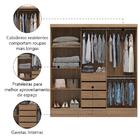 Guarda Roupas Casal 3 Portas De Correr 4 Gavetas Sara Amêndoa