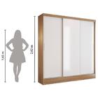 Guarda Roupas Casal 3 Portas De Correr 4 Gavetas Sara Amêndoa