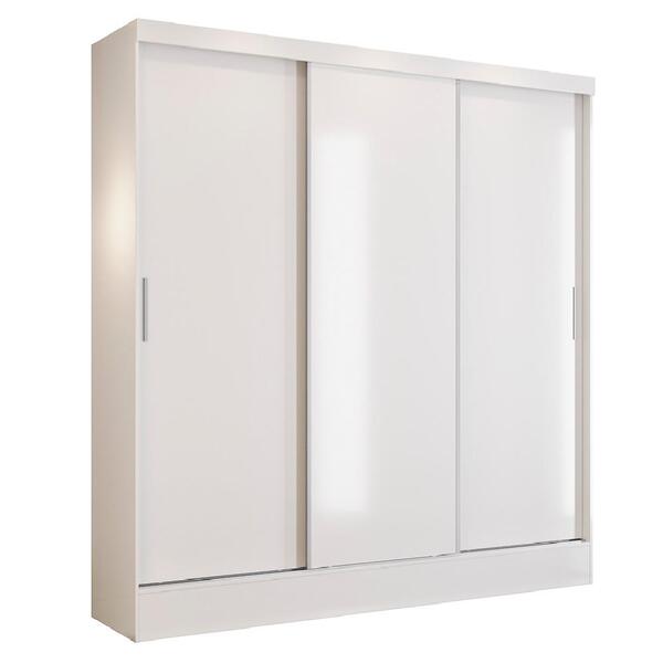 Guarda Roupas Casal 3 Portas De Correr 4 Gavetas Sara Branco
