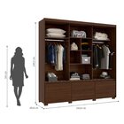 Guarda Roupas Casal 3 Portas De Correr 6 Gavetas Com Pés Malc