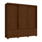 Guarda Roupas Casal 3 Portas De Correr 6 Gavetas Com Pés Malc