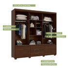 Guarda Roupas Casal 3 Portas De Correr 6 Gavetas Com Pés Malc