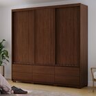 Guarda Roupas Casal 3 Portas De Correr 6 Gavetas Com Pés Malc