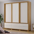 Guarda Roupas Casal 3 Portas De Correr 6 Gavetas Com Pés Malc