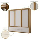 Guarda Roupas Casal 3 Portas De Correr 6 Gavetas Malca Camaru