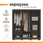 Guarda Roupas Casal 3 Portas De Correr Com Espelho 4 Gavetas