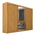 Guarda Roupas Casal 3 Portas De Correr Com Espelho Ripado 100