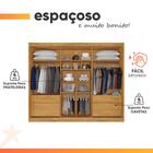 Guarda Roupas Casal 3 Portas De Correr Com Espelho Ripado 100