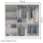 Guarda Roupas Casal 3 Portas De Correr Com Espelho Sara Branc