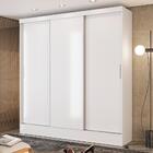 Guarda Roupas Casal 3 Portas De Correr Sara Branco Demóbile