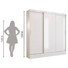 Guarda Roupas Casal 3 Portas De Correr Sara Branco Demóbile