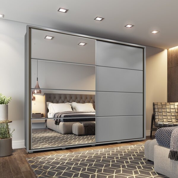 Guarda Roupas Casal 4 Espelhos 2 Portas 4 Gavetas Cavic Henn