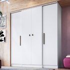 Guarda Roupas Casal 4 Portas 2 Gavetas Internas Miami  Branco