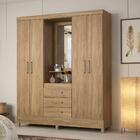 Guarda-roupas Casal 4 Portas 3 Gavetas E Espelho Multimóveis