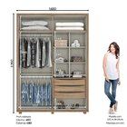 Guarda Roupas Casal 4 Portas 3 Gavetas Veles Jequitibá