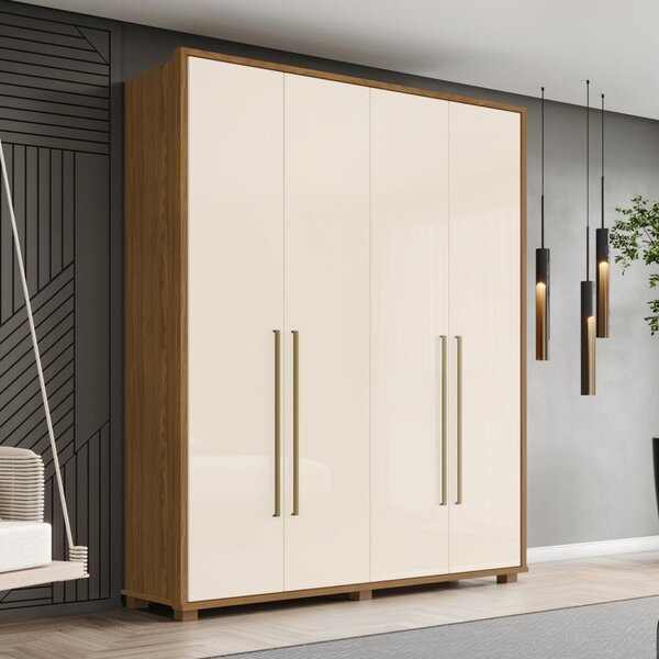 Guarda Roupas Casal 4 Portas 3 Gavetas Veles Nature/off White