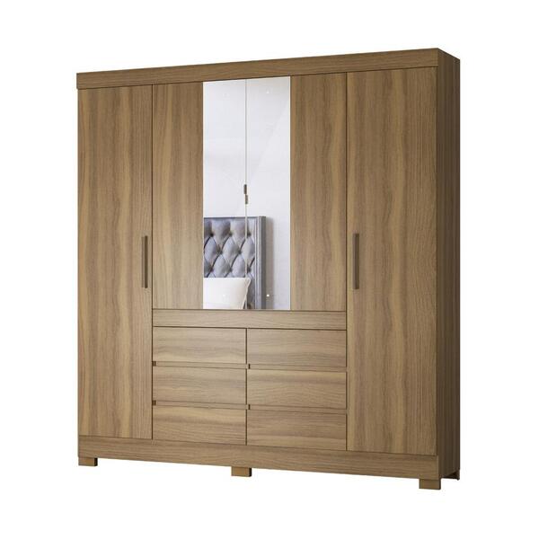 Guarda-roupas Casal 4 Portas 6 Gavetas E Espelhos Multimóveis