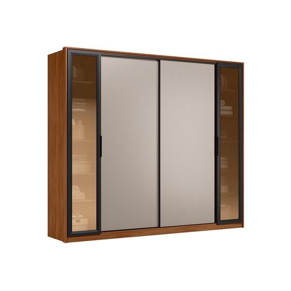 Guarda-Roupas Casal 4 Portas Vidro Reflecta Multimóveis CR352