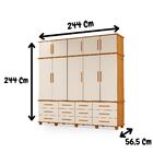 Guarda Roupas Casal 5 Portas 12 Gavetas Com Maleiro Berlim