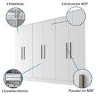 Guarda Roupas Casal 6 Portas 2 Gavetas Berlim Branco