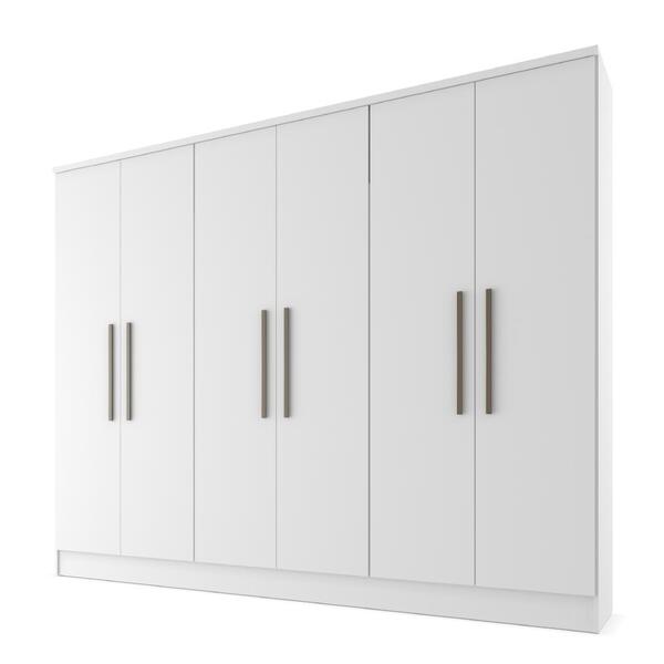 Guarda Roupas Casal 6 Portas 2 Gavetas Berlim Branco