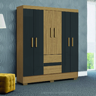 Guarda Roupas Casal 6 Portas 2 Gavetas Coimbra Aramóveis