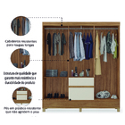 Guarda Roupas Casal 6 Portas 2 Gavetas Flash  Amêndoa/off Whi