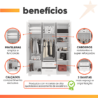 Guarda Roupas Casal 6 Portas 2 Gavetas Libano Branco Flex Not