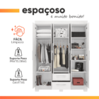 Guarda Roupas Casal 6 Portas 2 Gavetas Libano Branco Flex Not