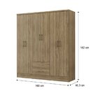 Guarda Roupas Casal 6 Portas 2 Gavetas Mdp Conttento Móveis C