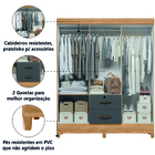 Guarda Roupas Casal 6 Portas 2 Gavetas Mobi Nature / Grafite