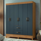 Guarda Roupas Casal 6 Portas 2 Gavetas Mobi Nature / Grafite